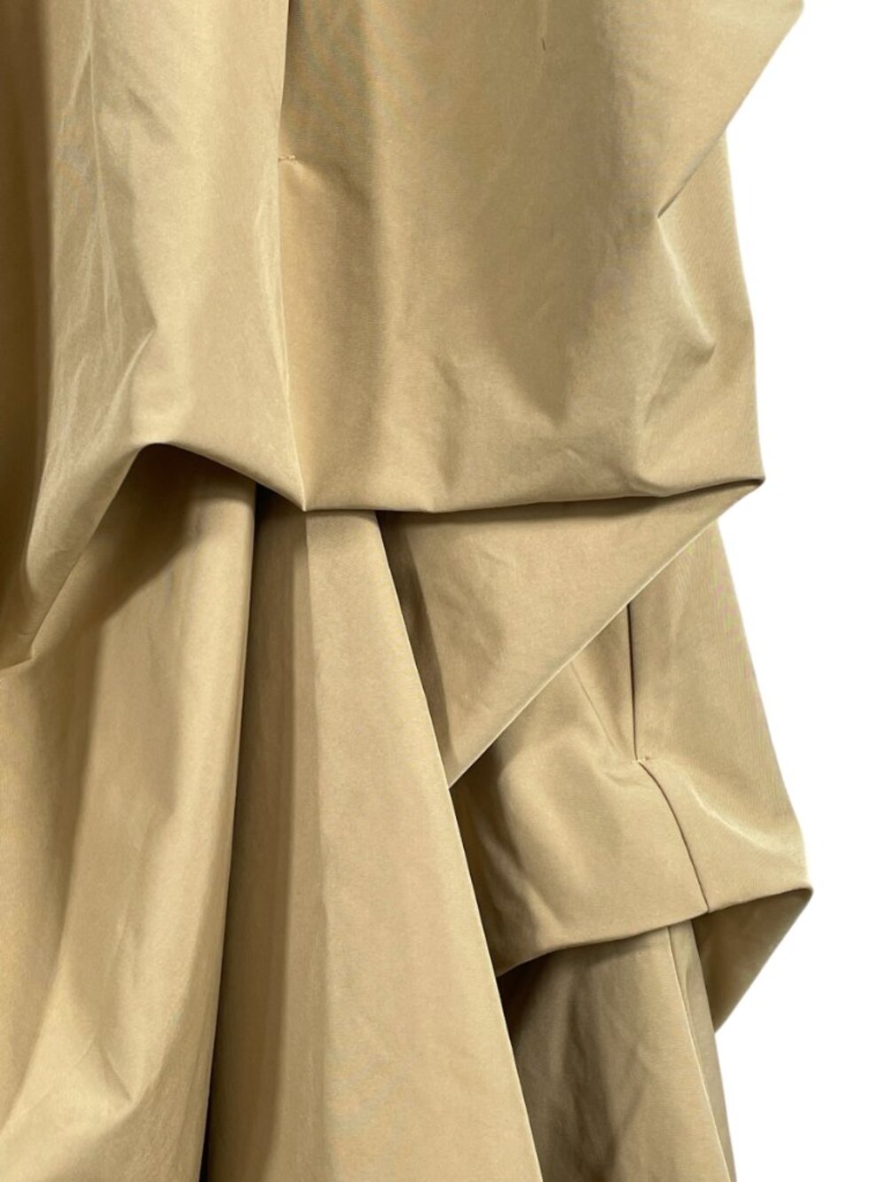 Cider Khaki Sculptural Bubble Midi Skirt Draped Avant Garde Architectural M NWOT - Picture 4 of 11